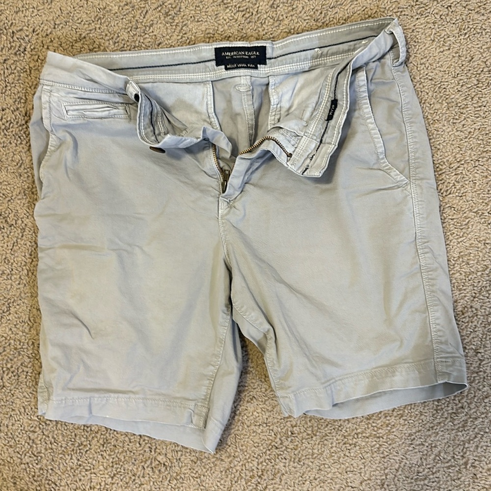 American Eagle Next Level Flex Khaki Shorts
